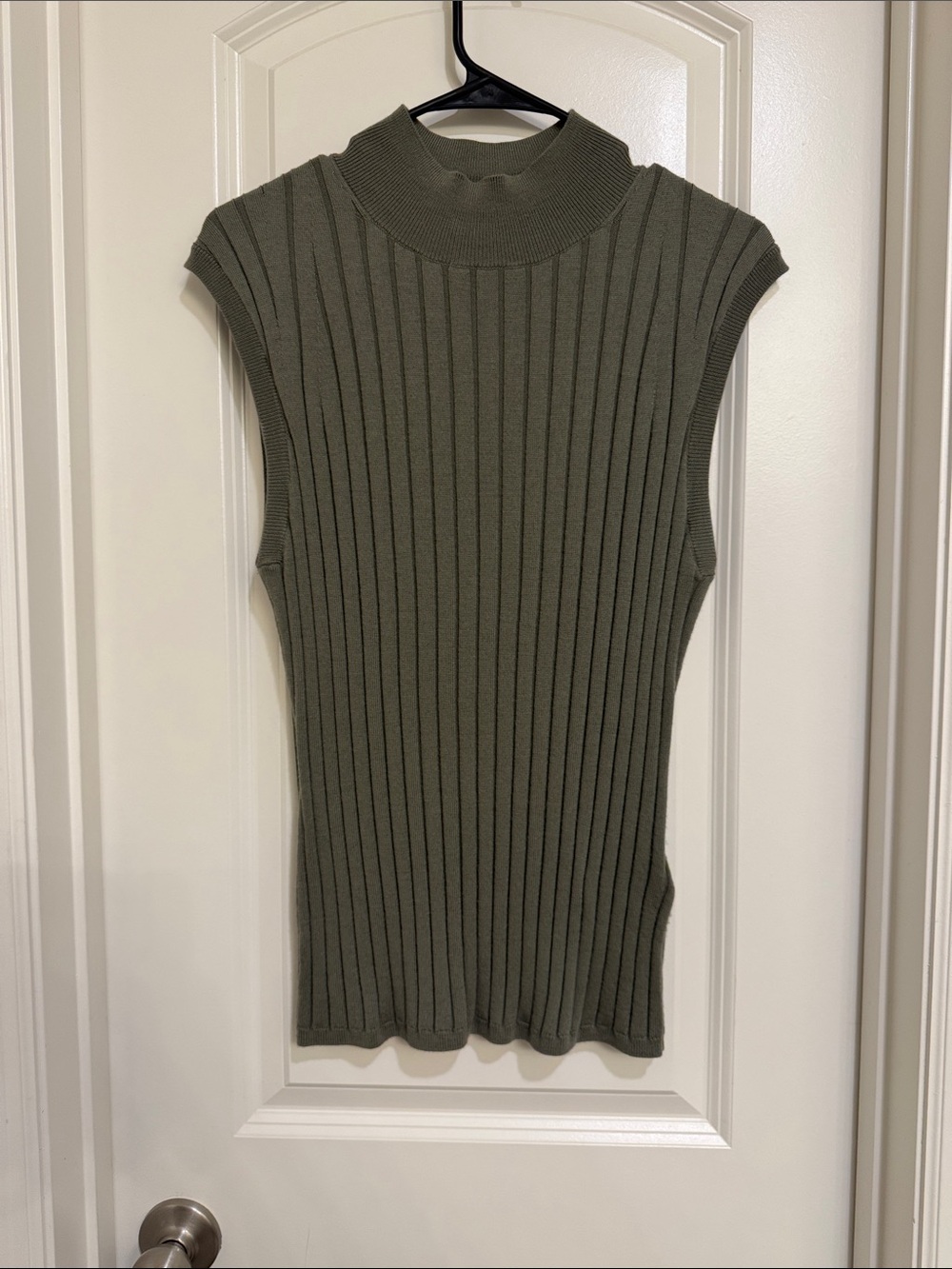 Banana Republic Olive Ribbed Mock Neck Tank